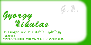 gyorgy mikulas business card